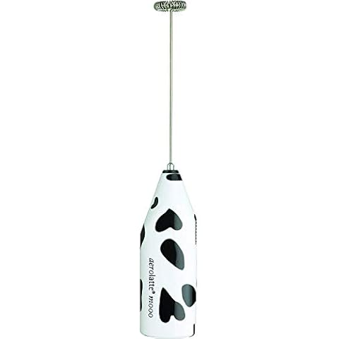 aerolatte Milk frother Cow Design, Stainless Steel, Black/White Cover