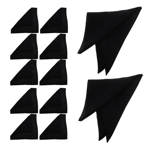 MOLUCKFU Servilletas de Tela Negras Reutilizables 12 Unidades 43x43 Cm para Cenas, Fiestas y Restaurantes, Lavables y Duraderas para Decoración y Uso en Eventos