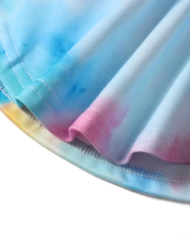 Image of Girls Clothes Tie Dye Sweatsuit Long Sleeve Sweatshirt Tops and Flare Pants 2PCS Girls Fall Clothes