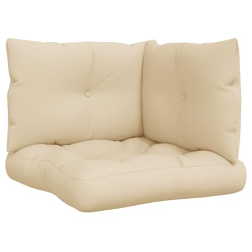 vidaXL Cojines para sofá de palets 3 Unidades Tela Beige