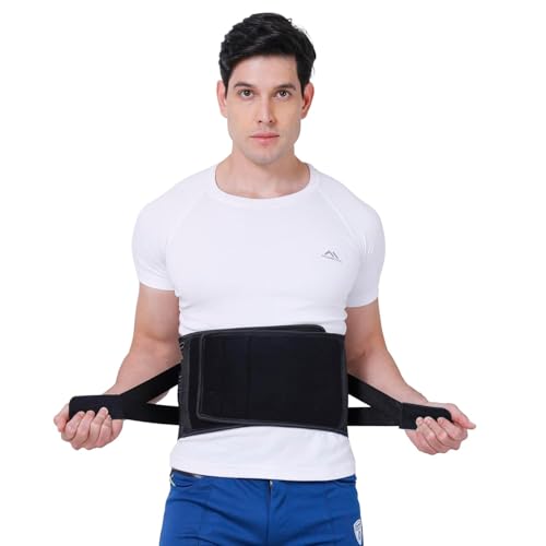 Image of ZEDAN Adjustable Lumbo Sacral Compression Belt for Men & Women | Hip, Waist & Lower Back Support Belt | Free Size Adjustable Back Support - Black