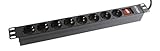 Gembird rack-mount power strip (pdu), 8 schuko sockets, 1u, 16a, 19'', 2m, black