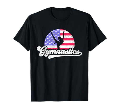 USA 2021 Gymnastics Clothing w/ American Flag Camiseta