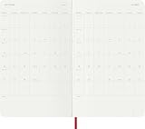 Moleskine Planer tygodniowy na 2026 2027 – 18-miesięczny terminarz z miejscem na notatki, miękka okładka i elastyczne zamknięcie, kolor szkarłatnoczerwony, rozmiar 13 x 21 cm