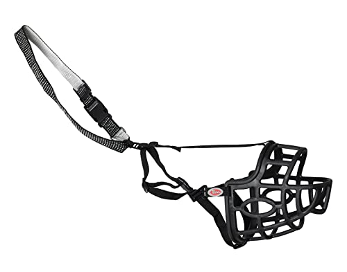 Muzzle plastic elastic muzzle 44.5cm plus collar 2.5cm: 37-68cm,MUZZLE-COLLAR-XXL, Black - Image 2