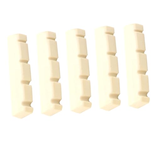 HOODANCOS 5個 四弦用スロット付きナット 耐摩耗プラスチック製 ベースエレキギター弦保持パーツ 耐久性と音質向上の交換用ギターナット