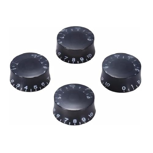 Knobs de Volume e Tom para Guitarra Les Paul, Kit com 4 Peças, Preto