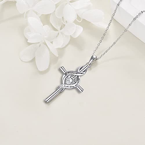 ONEFINITY Granddaughter Nana Grandma Gifts Sterling Silver Granddaughter Grandma Nana Necklace I love You Forever Cross Infinity Jewelry for Women Mothers Day Gifts3