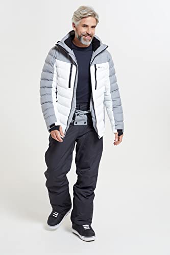 Mountain Warehouse Vulcan Mens Padded Ski Jacket - Snowproof & Breathable Coat with Padded Insulation, Detachable Hood & Snowskirt - For Winter Skiing & Winter Sports White 3XL - Image 9