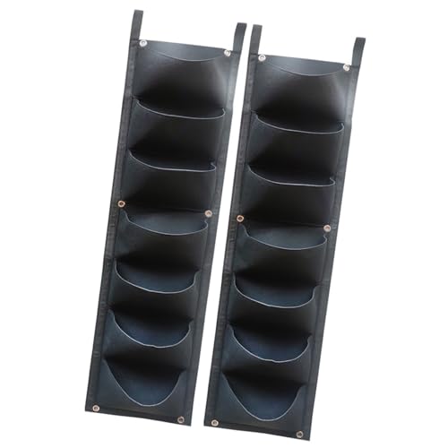 TEMOOUES Confezione da 2 borse verticali da giardino con tasca da parete, 7 tasche per piante, per balcone, piantagione, balcone, borsa da giardinaggio