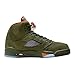 Nike Air Jordan 5 Retro Big Kids Shoes Size-5, Army Olive/Solar Orange