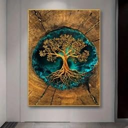 Peinture Arbre de Vie Doré toile design artistique haut de gamme - 2