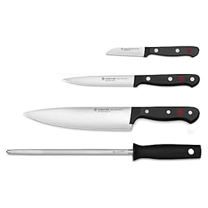 Wüsthof Gourmet 4-Piece Chef’s Knife Set, Black