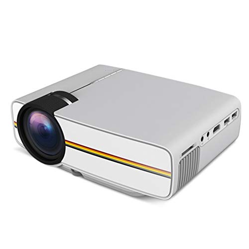 Beamer, Mini LED-Projektor, Tragbares Heimkino Unterstützt Full HD Kompatibel mit USB/SD/HDMI,Weiß