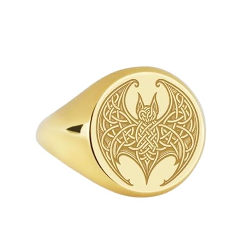 Bague chauve-souris en argent 925 de prestige et chevalière plaquée or