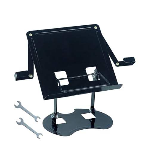 Chingde Atril Estudio, Atril para Libros, Atril para Estudiar, Soporte para Libro de Recetas con Clips de Papel Flexibles, Llave Inglesa, Plegable y Elevable, Soporte para Libros Portátil, Negro