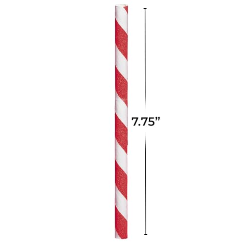 Pitillos de papel rayados rojo y blanco 24 piezas miniatura 2