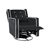 Naomi Home Odelia Swivel Rocker Recliner Black/Microfiber