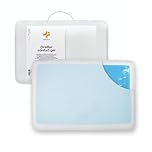 Inphysio Cuscino ergonomico in Memory Foam con gel refrigerante - Cuscino rettangolare - Cuscino ortopedico - Rivestimento double-face - 60x40x13 cm - Bianco