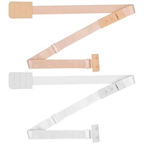2 Pièces Sangle de Soutien-Gorge à Dos Bas Dos-Nu Bra Strap Bretelles Converter de Soutien-Gorge Dos Bas Réglable Extensions pour Soutien-Gorge Accessoire Soutien Gorge V Profond, 2 Crochets Cover