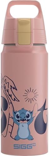 Sigg - Aluminium Kids Water Bottle - WMB ONE Disney Stitch - Suitable For Carbonated Beverages - Leakproof - Lightweight - BPA Free - Climate Neutral Certified - Pink - 0.6L