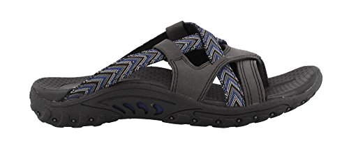 Skechers Womens Reggae - Soundstage Slide Multi-Strap Sandal, Black, 7 M US