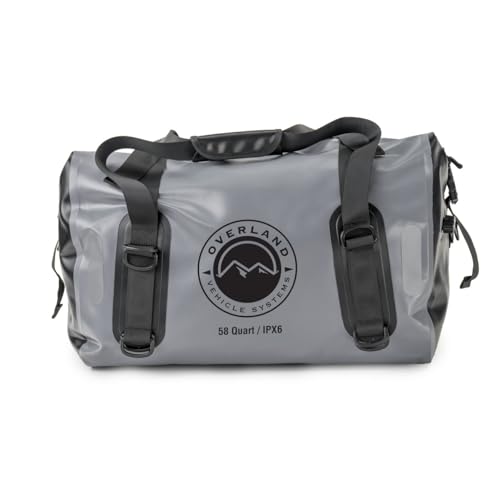 Overland Vehicle Systems Portable Dry Storage Bags (58 Quart Capacity) - Premium 1000D Construction - IPX6 Rated Waterproof Dry Bag - Heavy Duty Buckles with Robust Nylon Straps