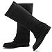 CouieCuies Black Knee High Boots for Women Tall Boot Fold Over Dress Shoes Flats Moccasin Boots Below the Knee Comfortable Long Boot Size 8