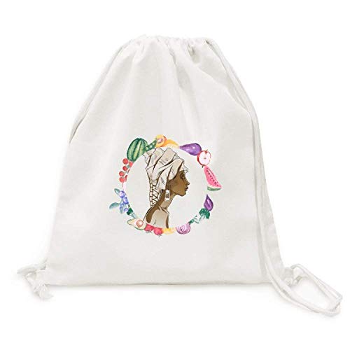 Sac en tissu pliable d'art coiffure noir africain pour femmes