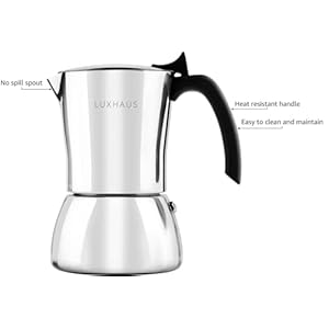 Luxhausmokapot3cupstovetopespressomaker100stainlesssteelitalianandcubanmochacoffeemaker Urban Country Home Decor Luxhaus moka pot 3 cup stovetop espresso maker 100 stainless steel italian and cuban mocha coffee maker urban country home decor