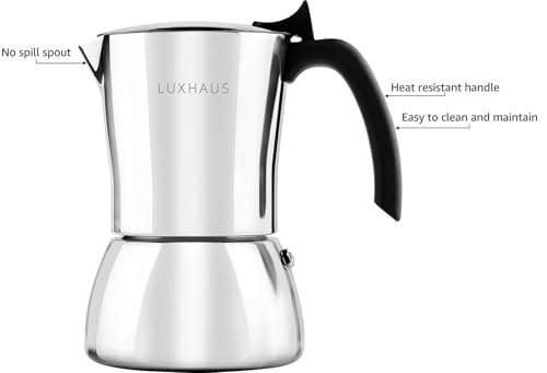 Luxhausmokapot3cupstovetopespressomaker100stainlesssteelitalianandcubanmochacoffeemaker Urban Country Home Decor Luxhaus moka pot 3 cup stovetop espresso maker 100 stainless steel italian and cuban mocha coffee maker urban country home decor