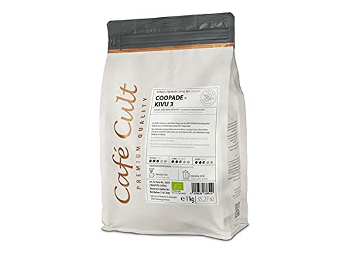 BIO Café Cult BIO Kaffee Congo Coopade Kivu 3 k.b.A. in 1 kg Tüte, ganze Bohne DE-ÖKO-006