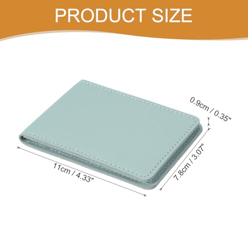 uxcell Leather Credit Card Holder, 10 Slots Blank Driver's License Holder for Women and Men, Multi-Functional Card Organizer for Documents, ID Cards, License(Blue)2