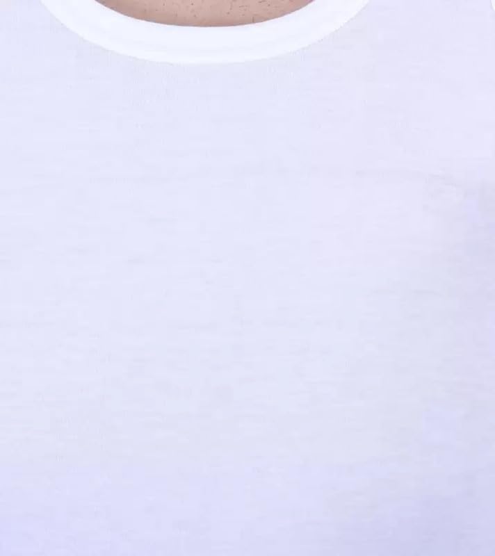 Image of INNERO Men Vest White RNS Pure Cotton Round Neck Undershirt Short Sleeve Baniyan (Combo Pack)