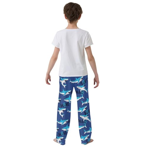 Shark Surf Wave Boys Long Pants Soft Trousers Elastic Waist Kids Lounge Bottoms with Pockets S-XL3