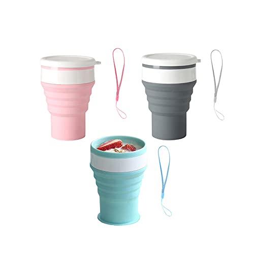 3 Pezzi Tazza d'acqua Pieghevole,Tazza Portatile