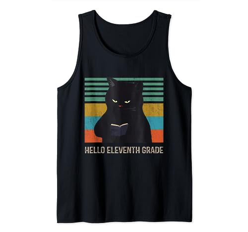 Hello Eleventh Grade Team - Gato profesor negro enojado de 11º grado Camiseta sin Mangas
