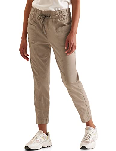 STREET ONE Damen Style QR Bonny Light Cotton Twill Solid Cargohose, Smooth...
