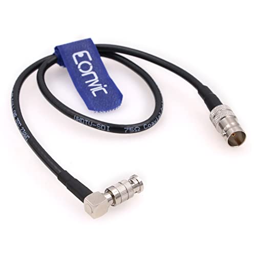 EONVIC HD-SDI BNC Cable Micro BNC Right Angle to BNC Female Coaxial Cable for Blackmagic HyperDeck Shuttle Video Assist (1M)