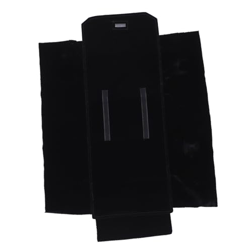 Paquet à bijoux en flanelle noir, rangement compact pour colliers