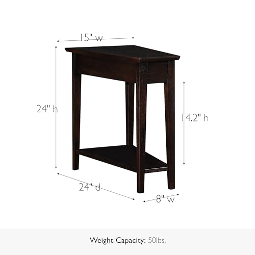 Image of Leick Home Teegan Wedge End Table, 15 inch, Chocolate Oak