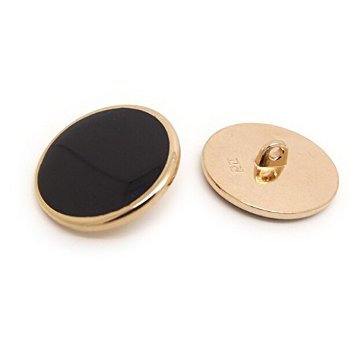 Funcoo 11 pcs Metal Blazer Button Vintage Antique Suits Button Set for Blazer, Suits, Sport Coats, Uniform, Jacket (Black+Gold)