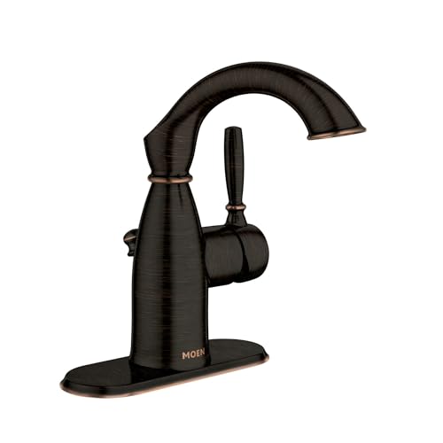 Moen Sarona Mediterranean Bronze One-Handle Single Hole Rustic Farmhouse Bathroom Sink Faucet with Optional Deckplate, 84144BRB by Moen - Used condition - Image 3