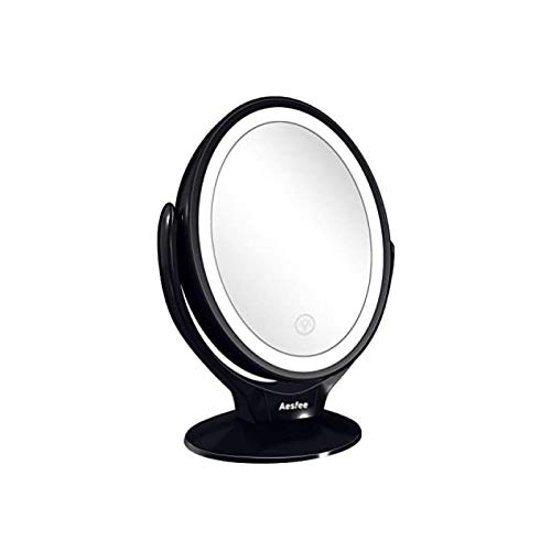 ESPELHO C/LED MAQUIAGEM DUPLAFACE 360°TOUCH AF-802 PRETO