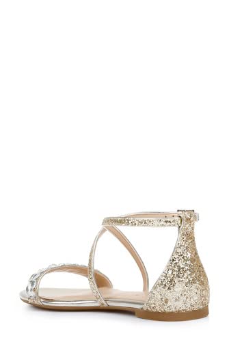 Jewel Badgley Mischka Osome Glitter Flat Sandals4