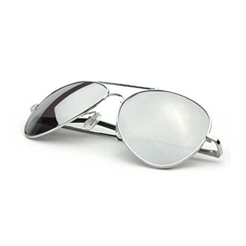 Aviator Chrome One Way Mirror Lens Sunglasses w/Micro Fiber Pouch