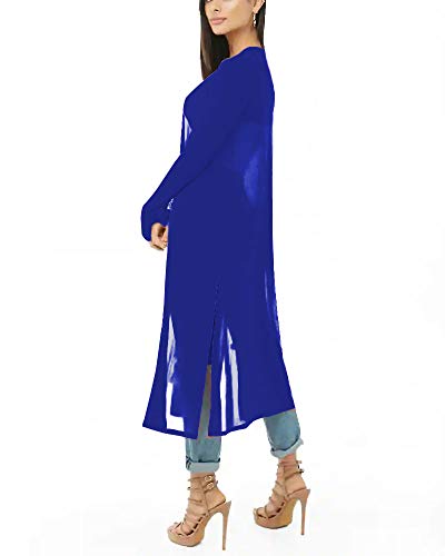 Image of Womens Sexy Sheer Long Sleeve Cardigan See Through Mesh Cover Up