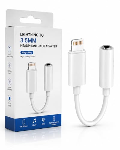 Image of Elebase Lightning to 3.5mm Headphone Adapter | AUX Audio Jack Converter Compatible for iPhone 14 /13 /12 /11 /X /8 | Hi-Fi Sound Quality | Durable Metal Design | iOS Compatible, Warranty