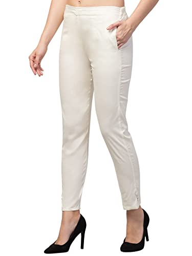 Image of Qute Women's Regular Fit Cotton Blend Casual Trousers (Pack of 1)