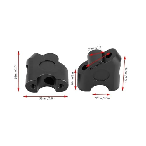 Elevador manillar de aluminio 22mm universal con abrazadera de montaje robusta 6